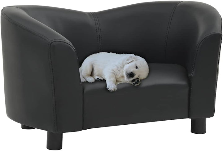 vidaXL Hundesofa Schwarz 67x41x39cm Kunstleder Hundecouch Hundebett Haustier, Schwarz