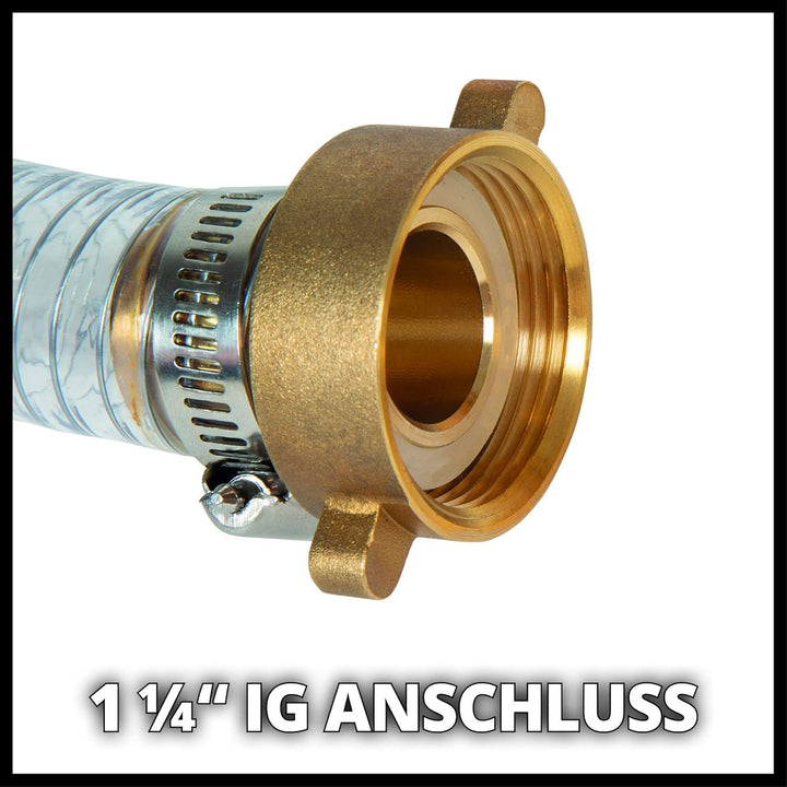 Original Einhell Saugschlauch 7 m Messing (Pumpen-Zubehör, 7 m Länge, Messinganschluss 42 mm 1 1/4 Z