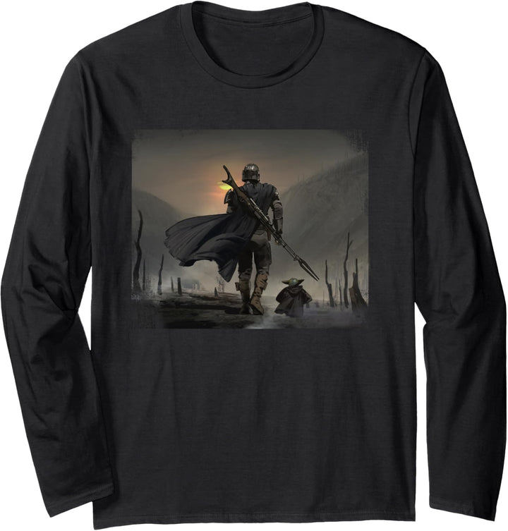 Star Wars The Mandalorian Mando and the Child Walk Langarmshirt