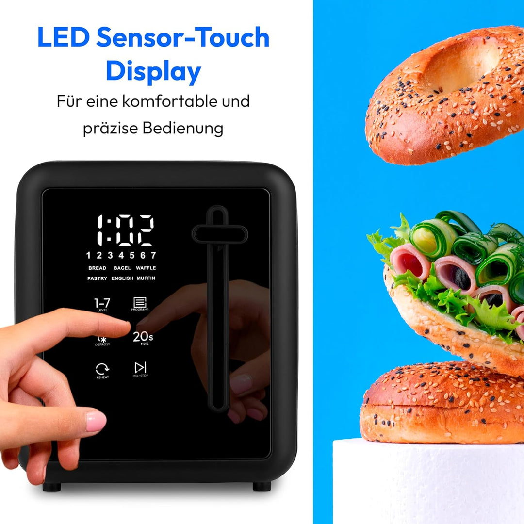 MEDION Toaster 2 Scheiben mit Brötchenaufsatz (7 Bräunungsstufen, 5 Automatikprogramme, 850 Watt, Au