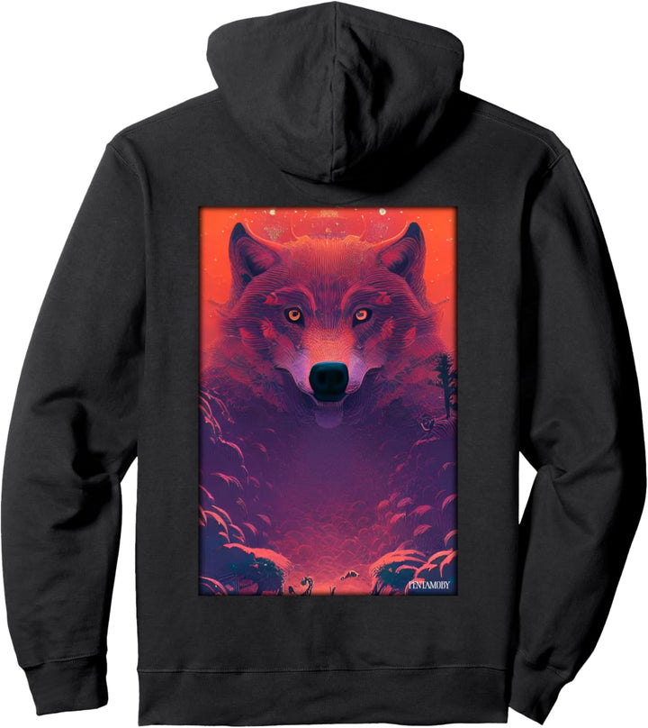 Wolf Tier Natur Wild Wolken Mystisch Pullover Hoodie