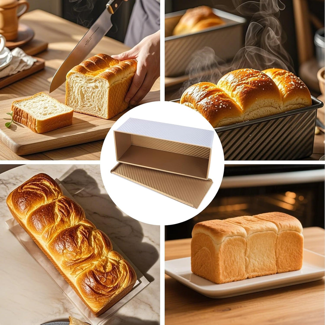 1000g Brotbackform, Toastbrot Backform mit Deckel, Antihaft Toastbrotform Kastenform Kuchen mit Belü