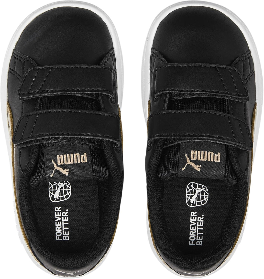 PUMA Unisex Baby Smash V2 Metallics V Inf Sneaker 20 EU Puma Black Puma Gold Puma White, 20 EU Puma