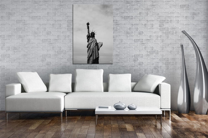 Symbol der Freiheit Effekt: Schwarz&amp;Weiss, Format: 80x60 als Leinwandbild, Motiv fertig gerahmt auf