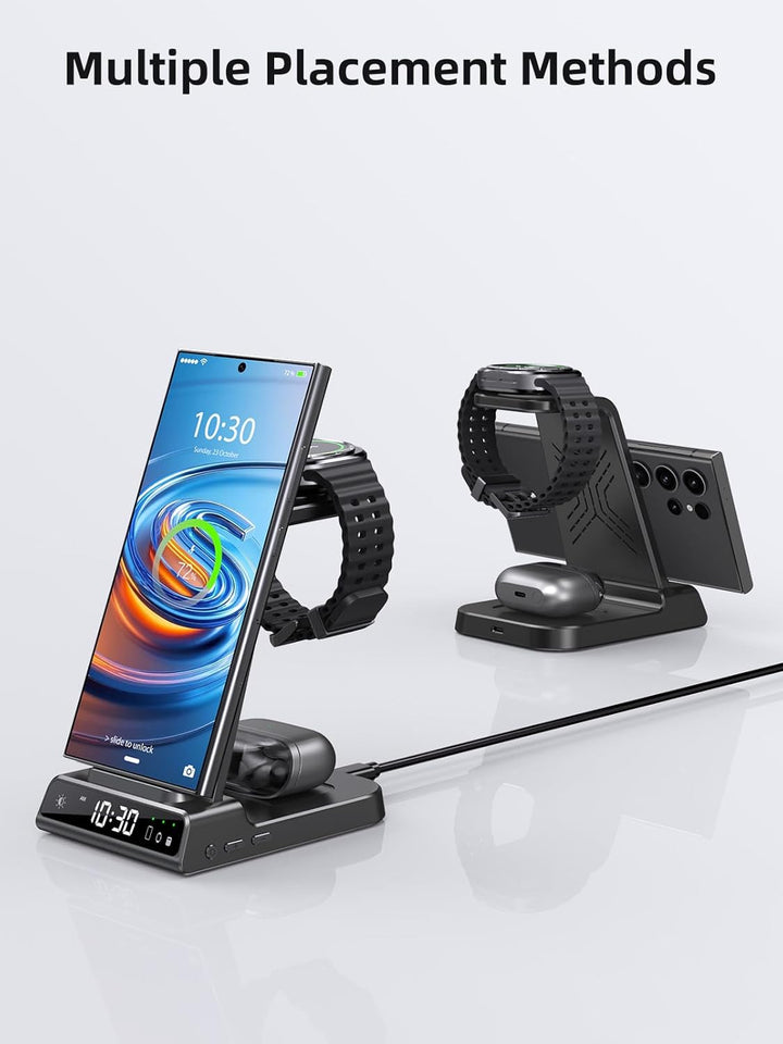 Wireless Charger für Samsung Galaxy S24 Ultra, Induktive ladestation für Samsung Watch 6, 3 in 1 lad