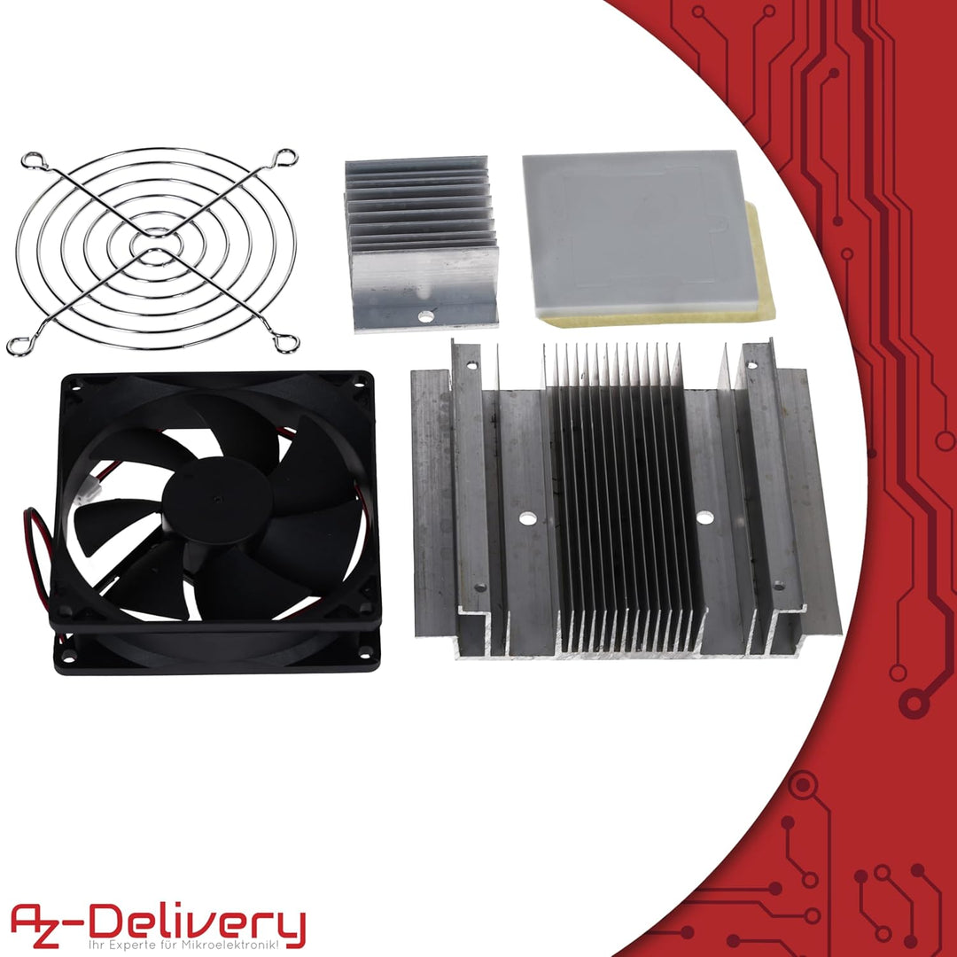 AZDelivery Cooling Kit für Peltier-Elemente – Kühlkörper &amp; Lüfter-Set für thermoelektrische Kühlung