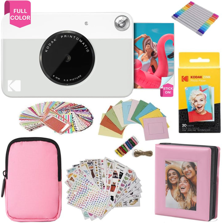 KODAK Printomatic Vollfarb-Sofortdruckkamera-Geschenkpaket + Softcase + Zink 2x3 Zoll selbstklebende
