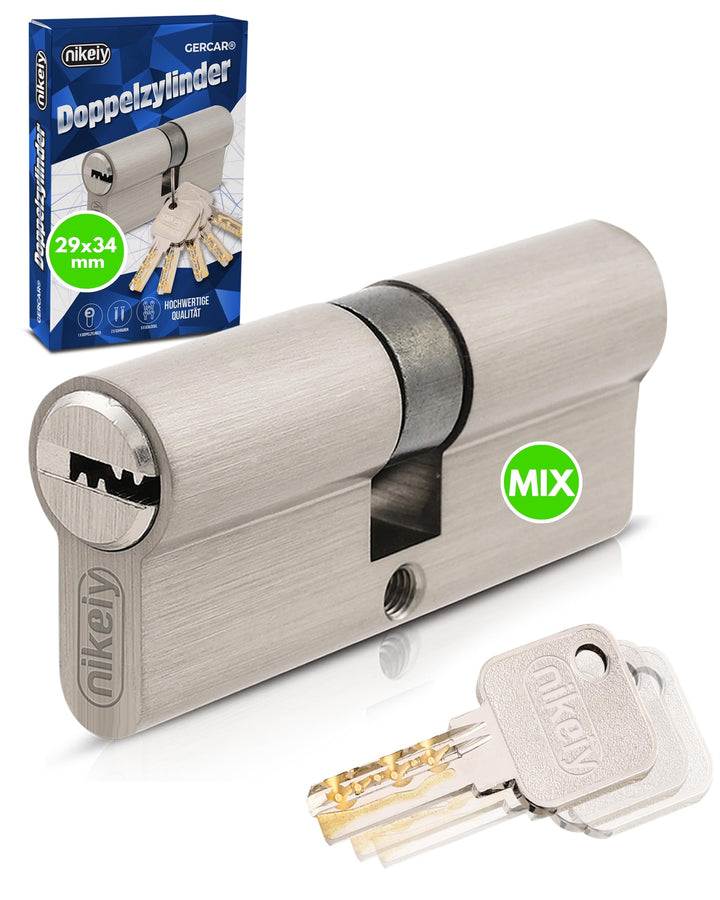 GERCAR Pro Schliessanlage DIY MIX Profilzylinder 29/34 Schliesszylinder gleichschliessend nach wunsc