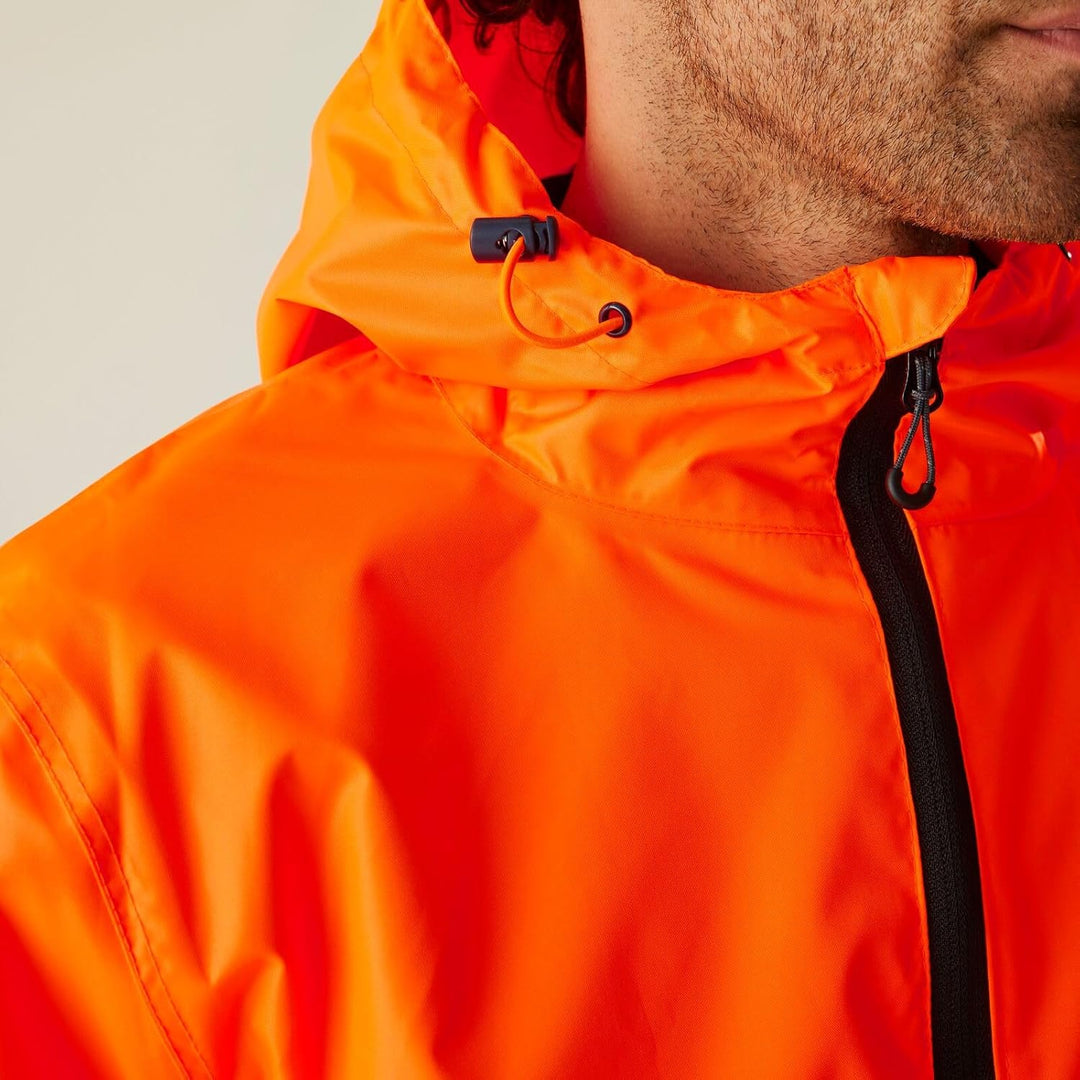 Regatta TRW497 18850 professionelle Warnschutzjacke, wasserfest und winddicht, verstaubar, Orange, G