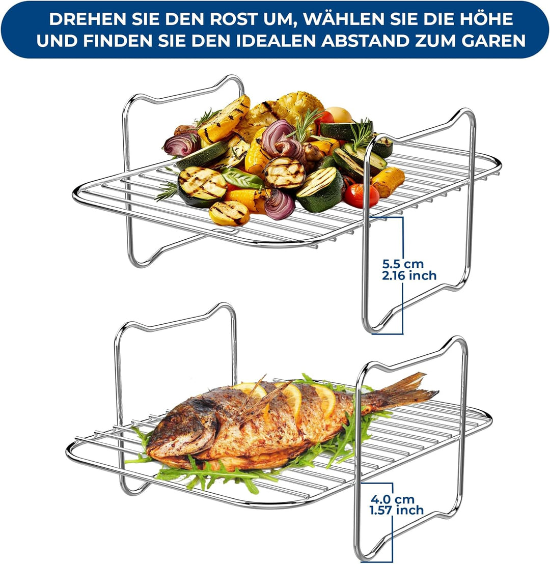 Premium Ninja 9,5L AF400EU &amp; DZ400EU Grillrost | 2 Stücke Airfryer Grillrost für Foodi Max Dual Zone