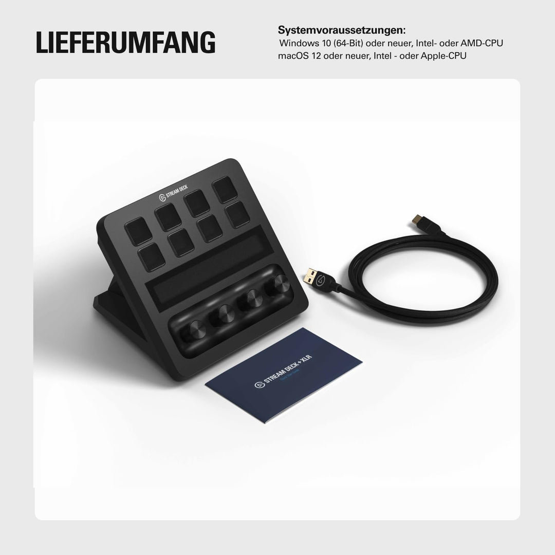 Elgato Stream Deck + XLR - Audio-Mixer &amp; Controller, XLR-zu-USB-Mikrofon-Schnittstelle, Kompatibel m