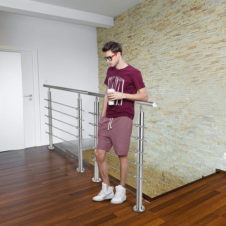 Geländer Edelstahl Handlauf Treppengeländer für Treppen Brüstung für Innen & Aussen Treppenhaus Balk
