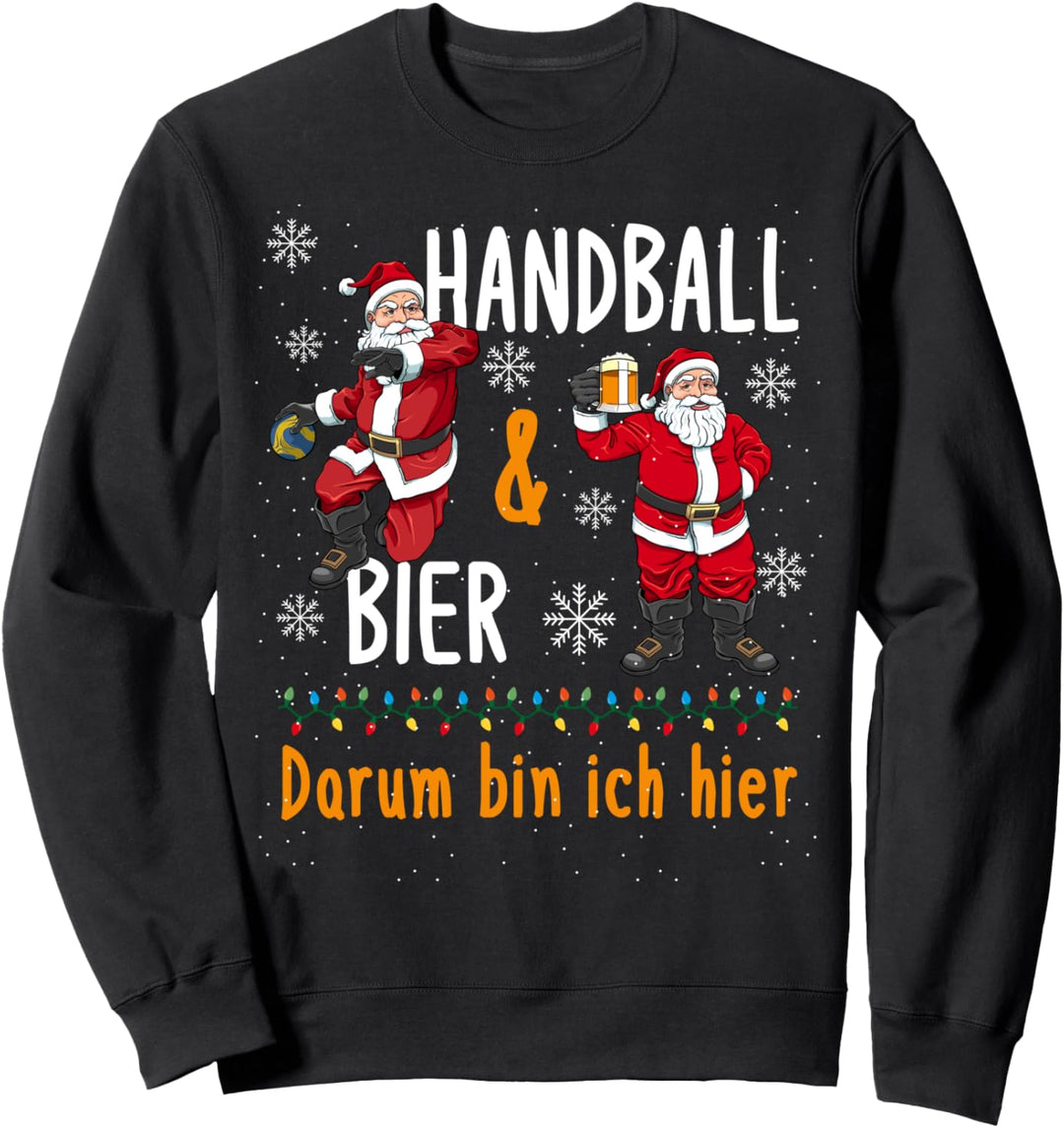 Handball Und Bier Weihnachtsmann Handballer Trainer Sweatshirt