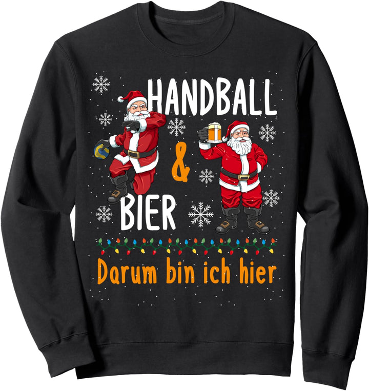 Handball Und Bier Weihnachtsmann Handballer Trainer Sweatshirt