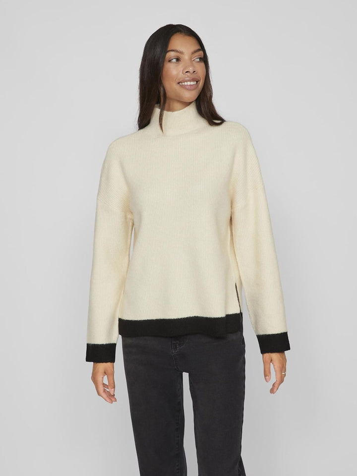 Vila Damen Visenna L/S Knit Pullover/B Strickpullover M Birch, M Birch