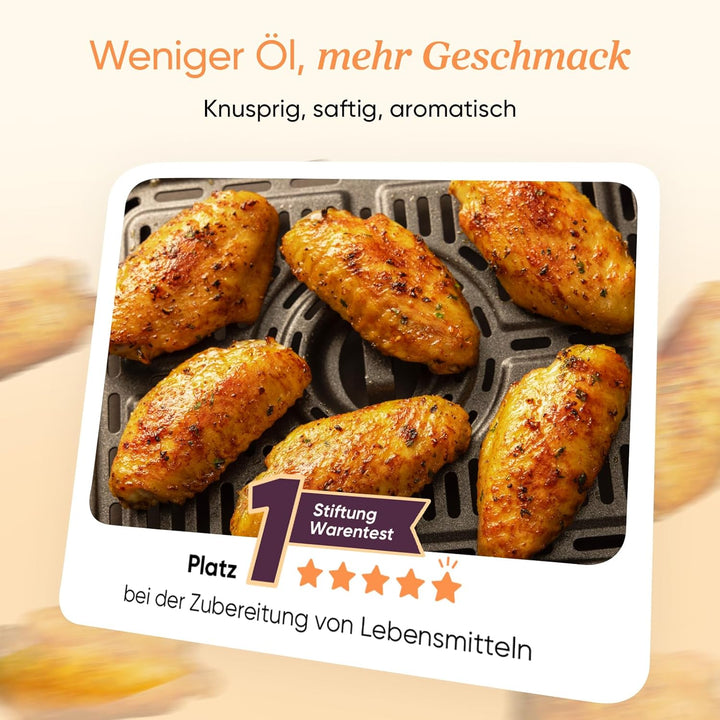 COSORI Heissluftfritteuse 2 Kammern, Testsieger der Stiftung Warentest, 8,5 L 6-in-1 Airfryer mit Si
