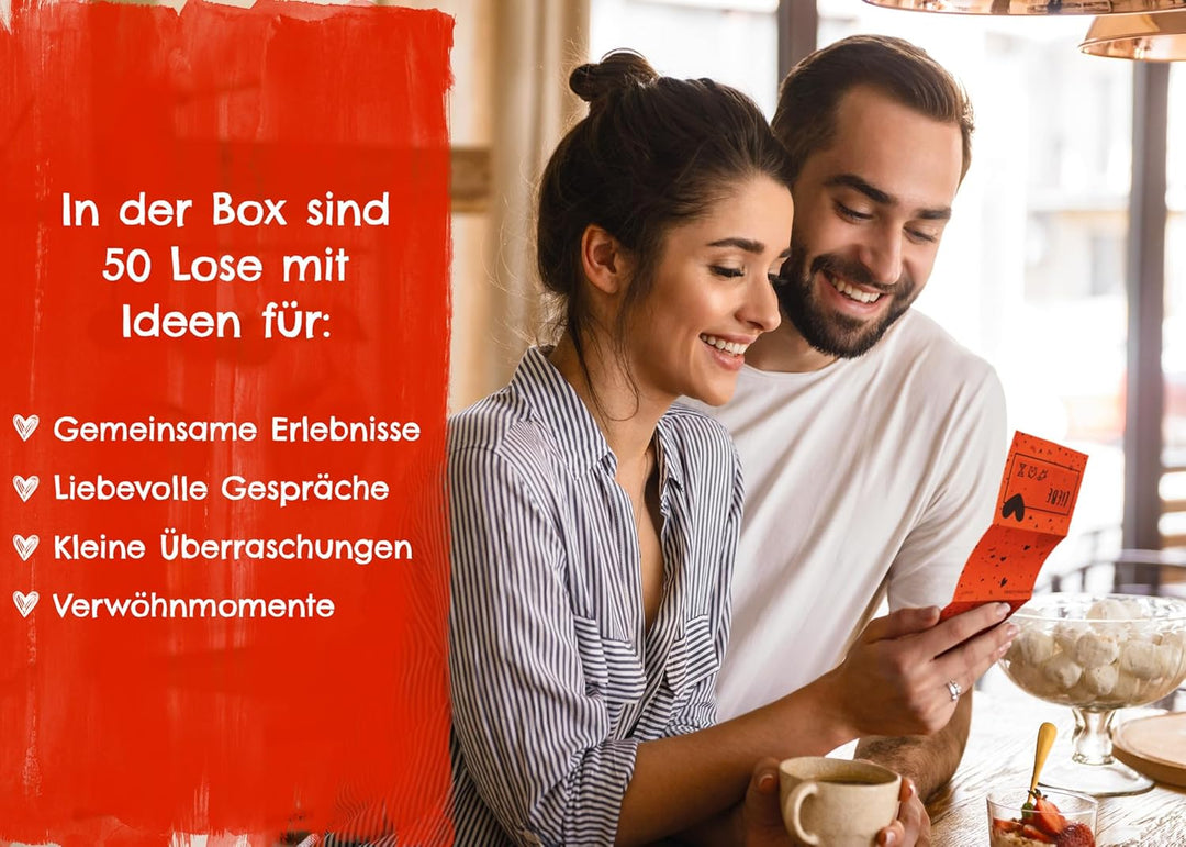 Losbox für Paare - Das Geschenk für unvergessliche Momente - 50 Lose mit Ideen für Spiel, Spass &amp; vi
