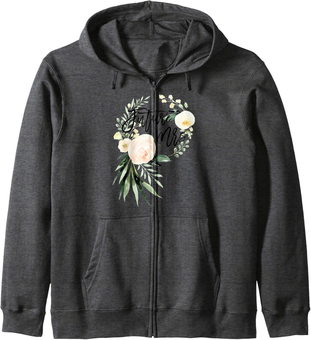 Future Mrs wedding peach floral and foliage engagement Kapuzenjacke