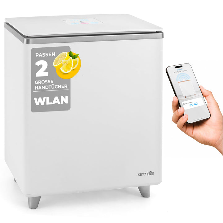 SereneLife Handtuchwärmer Eimer 20L Elektrisch Stehend Silber – Smart Handtuchtrockner mit WiFi App