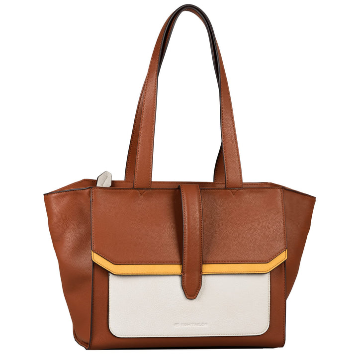 TOM TAILOR Damen Amely Shopper Mixed Cognac, Mixed Cognac