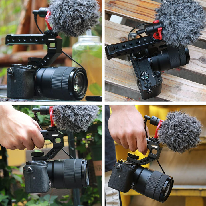 WEWOGA R005 Top Camera Hot Shoe Grip Top Universal Video Stabilisator mit 3 Cold Shoes 1/4 "3/8" Kom