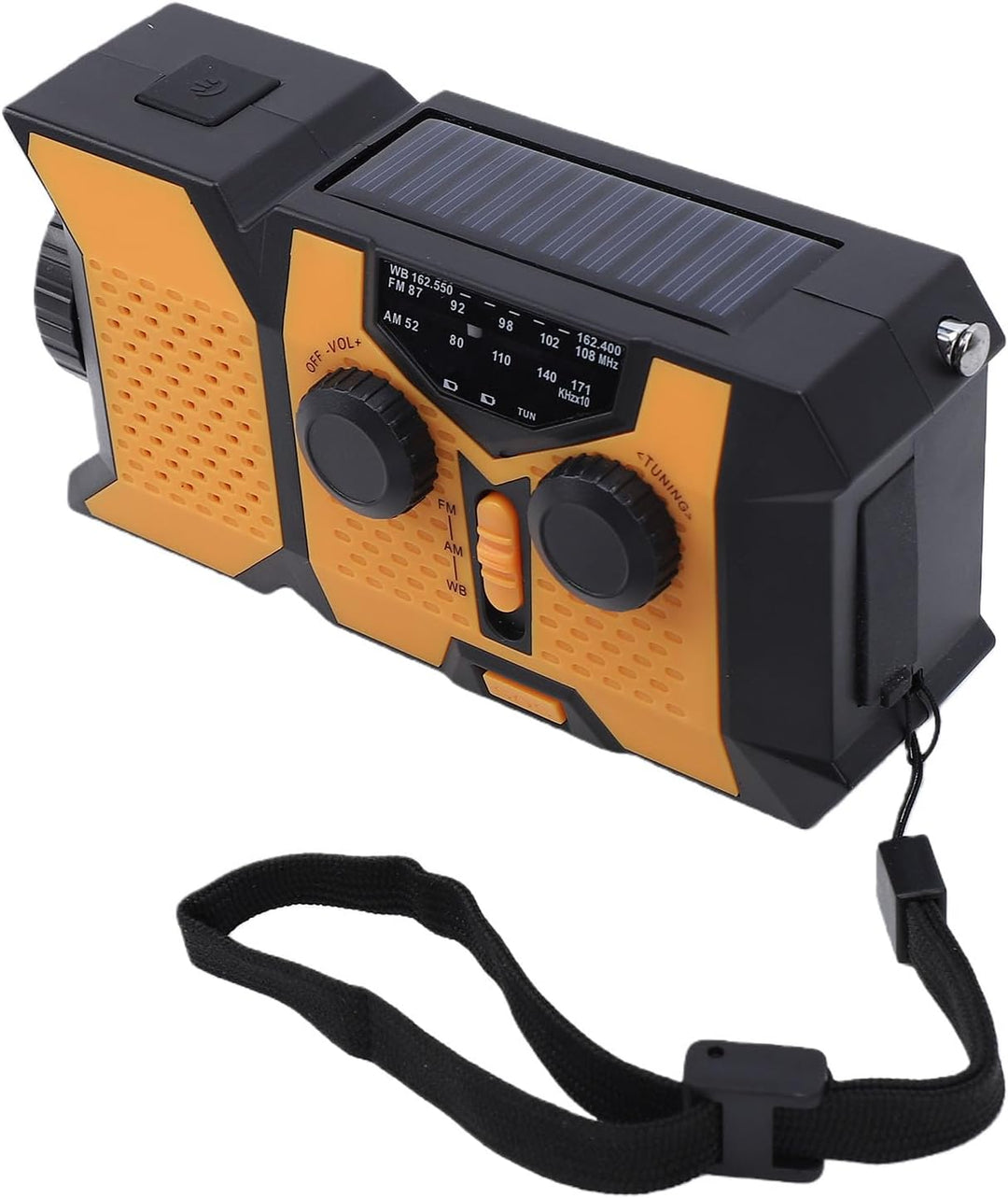 FTVOGUE Notfall-Kurbelradio, Tragbares NOAA-Wetterradio mit Solarstrom und 2000-mAh-Powerbank, LED-T