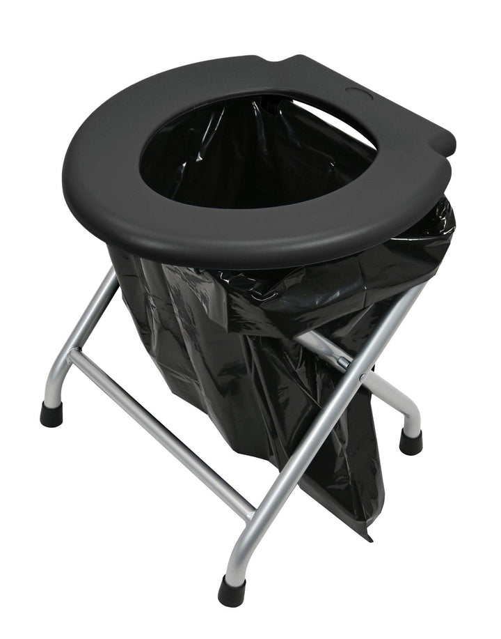 24ocean Mobile Klapptoilette Set WC Klo Gestell Silber 6 Einweg Beutel, Gestell Silber 6 Einweg Beut