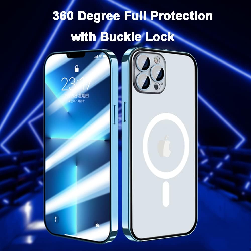 CeeEee iPhone 14 Pro Max Hülle Original Case Stossfänger Metall Schutzhülle mit Sperren Schnalle 360