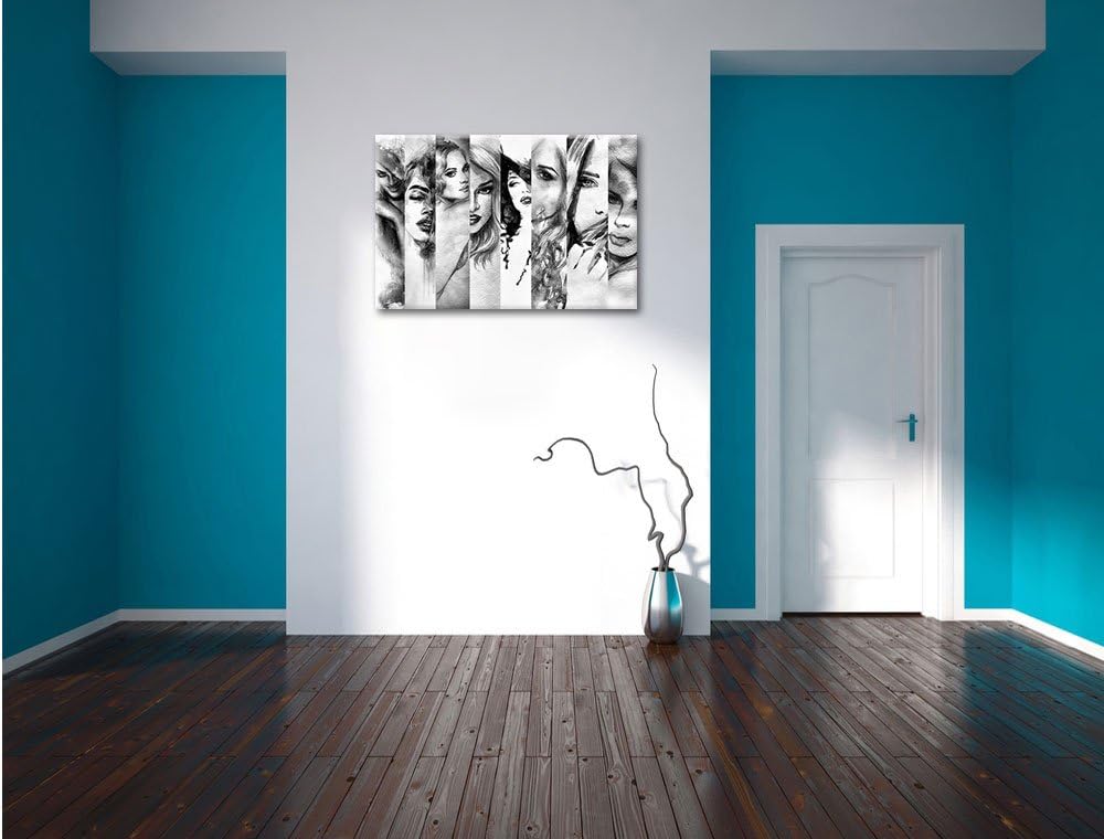 Monocrome, Haar Frisuren, Format: 100x70 auf Leinwand, XXL riesige Bilder fertig gerahmt mit Keilrah