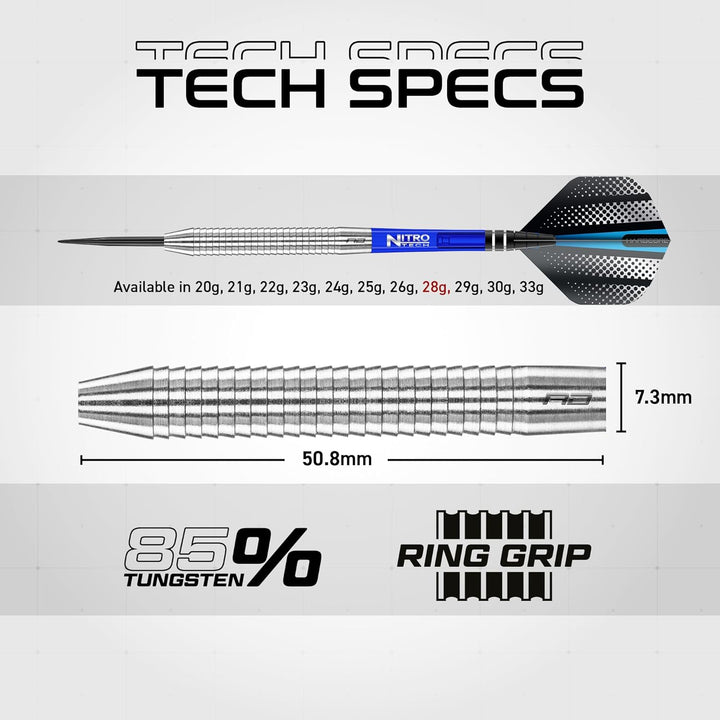 RED DRAGON Razor Edge Series Dartpfeile Tungsten Profi Steel Darts mit Flights und Schäfte 29G 3, 29