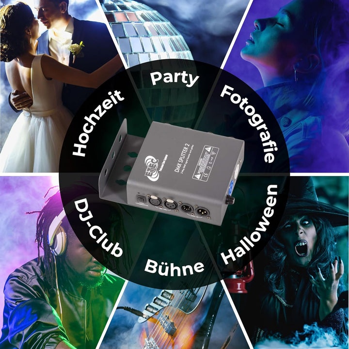 ETEC 2 Kanal DMX Splitter/Booster für Traversenmontage Signalverstärker