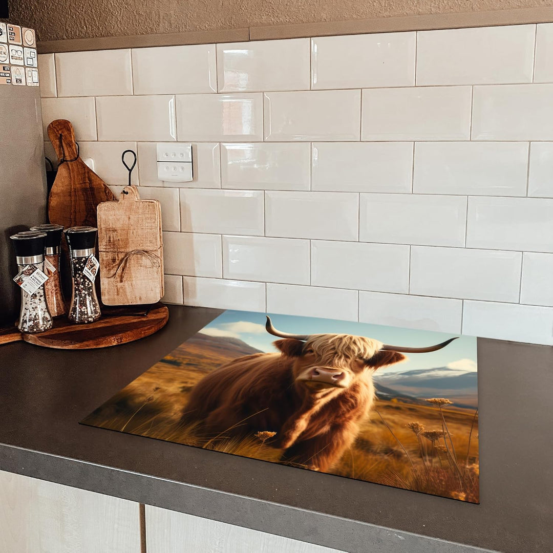 KitchenYeah© Herdabdeckplatte 59x51 cm Einteilig Ceranfeld Abdeckplatte für Induktionsschutz Ceranfe