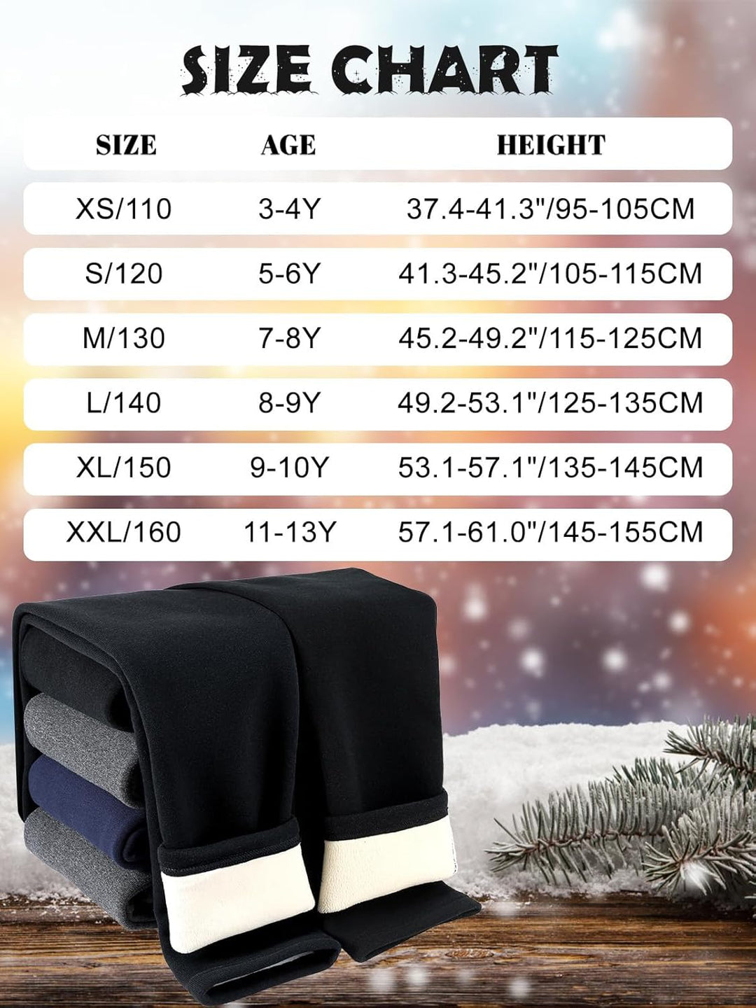 Soudittur Thermo Leggings Mädchen 2er-Pack 140 2er-pack Schwarz/Schwarz, 140 2er-pack Schwarz/Schwar