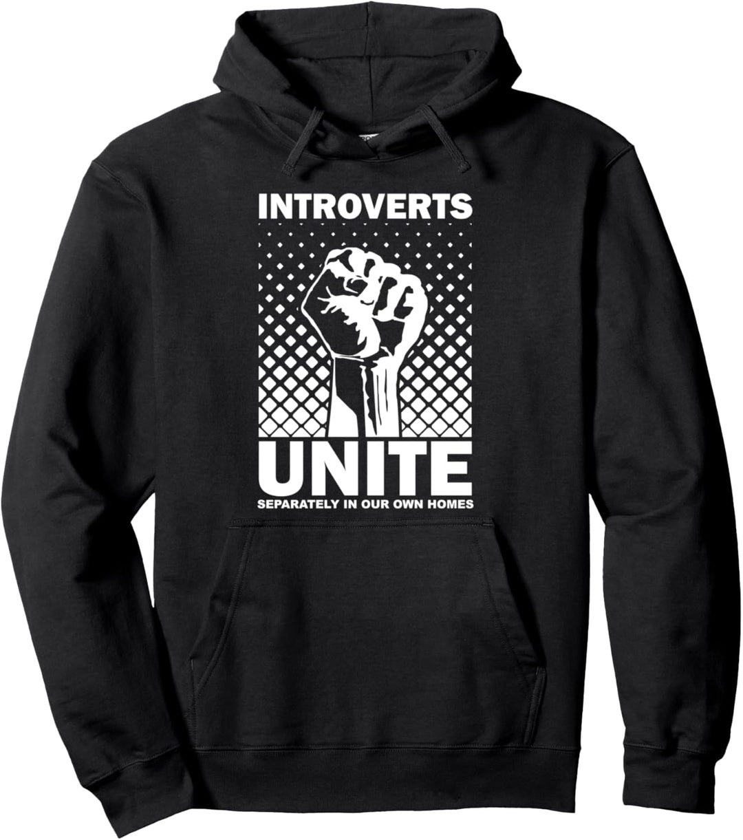 Introverts Unite Separately In Our Own Homes Funny Introvert Pullover Hoodie