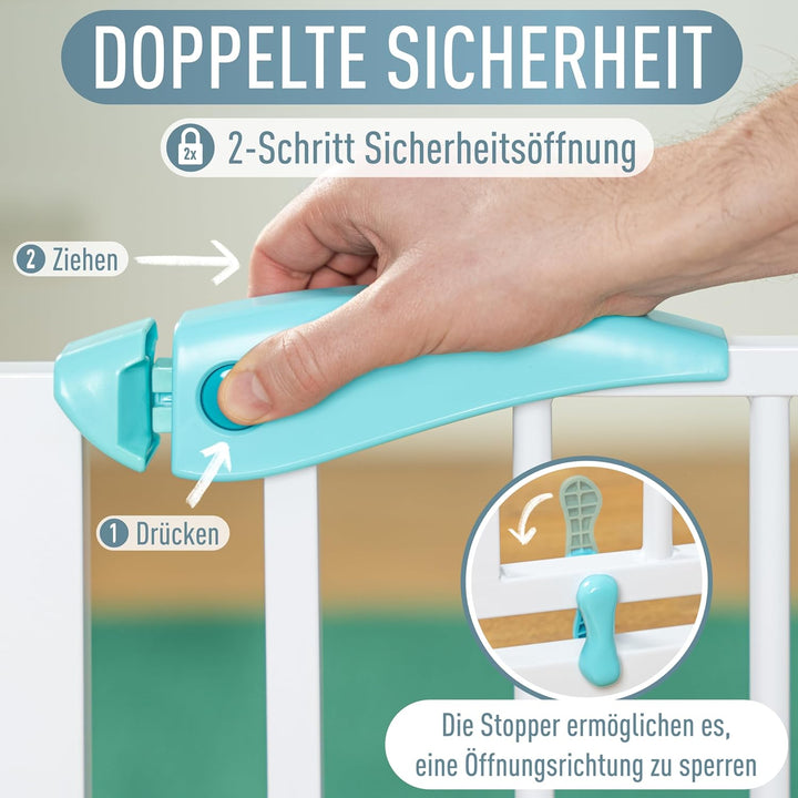 ib style Türschutzgitter Berrin 67-175, Treppengitter für Babys, Treppenschutzgitter ohne Bohren, Tü