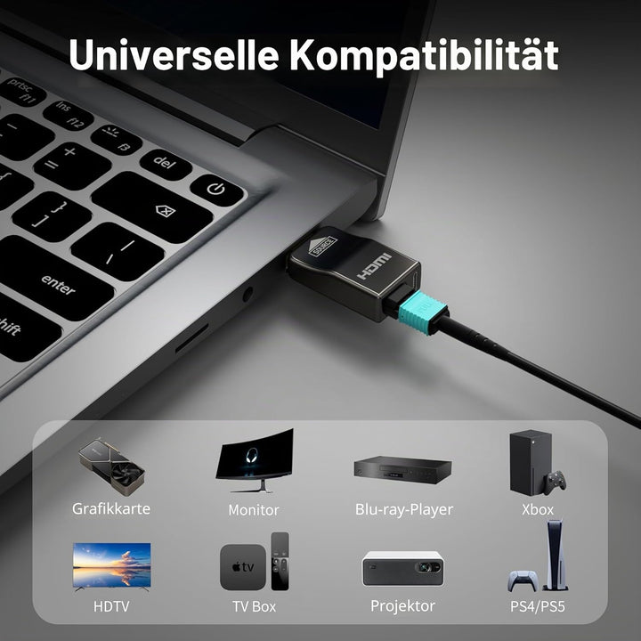 RUIPRO 8K HDMI 2.1 Kabel mit abnehmbarem Stecker aus reiner Glasfaser, 6 m, armiert, Ultra High Spee