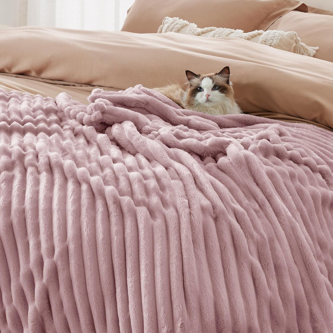 BEDSURE Kuscheldecke Flauschig - Wolldecke &amp; Fleecedecke, Sofadecke, Weiche Warme Grobe Korddecke fü