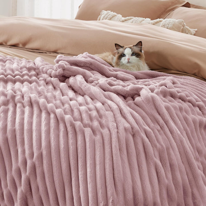 BEDSURE Kuscheldecke Flauschig - Wolldecke &amp; Fleecedecke, Sofadecke, Weiche Warme Grobe Korddecke fü