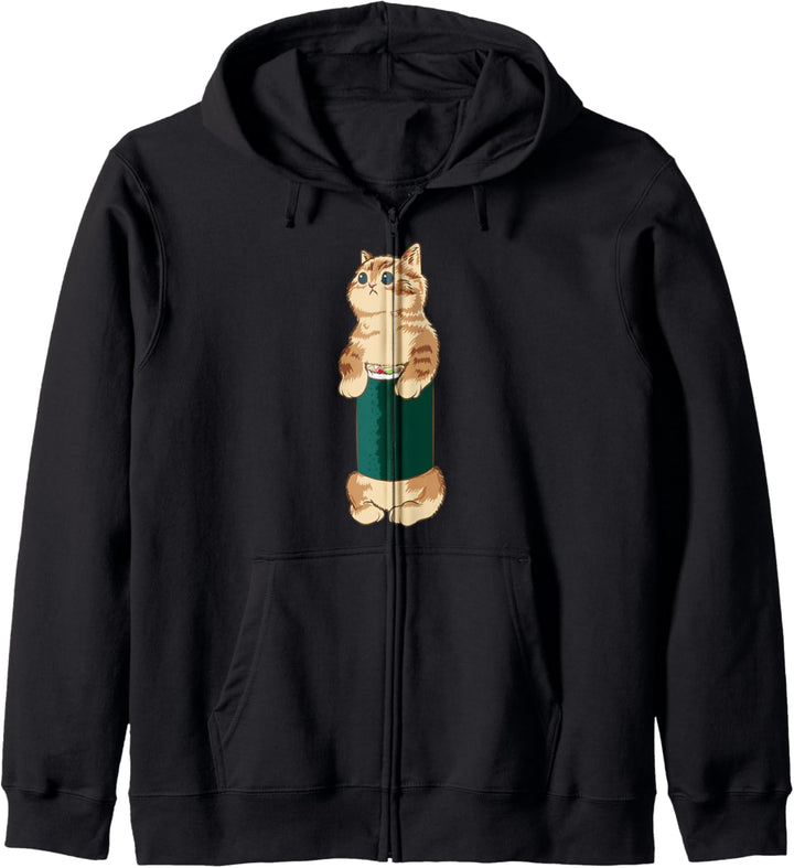 Nette Katze in gerolltem Sushi Kapuzenjacke