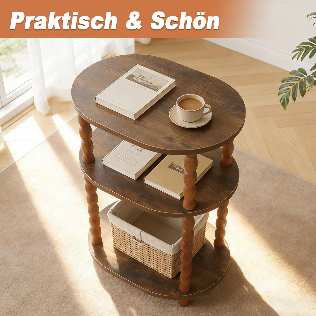 Holztisch, Kleiner Couchtisch &amp; Beistelltisch, multifunktionaler Mini Tisch für Bett, Couch, Wohnzim