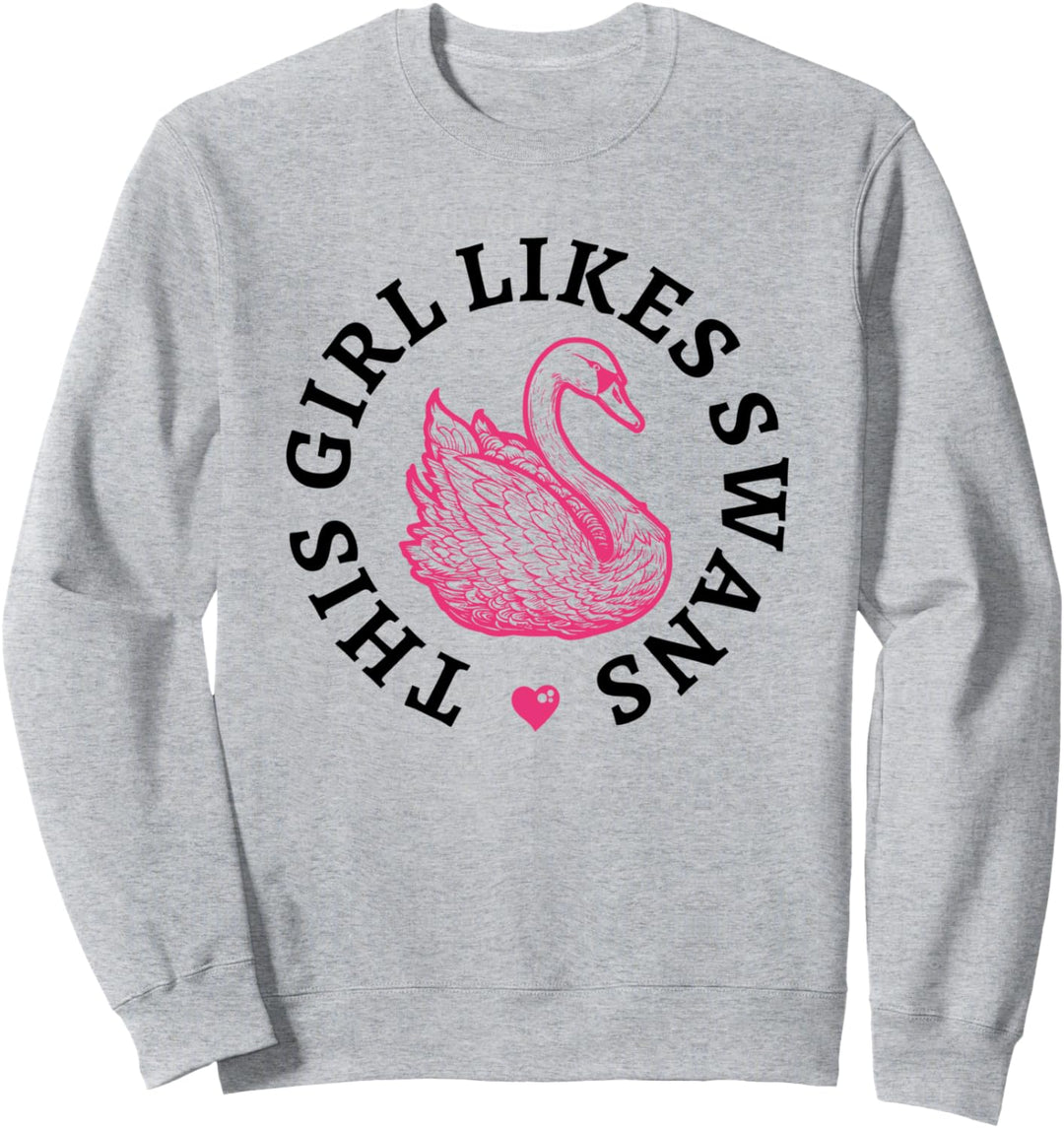 Mädchen mag Schwan Wildlife Birds Angry Swans Sweatshirt