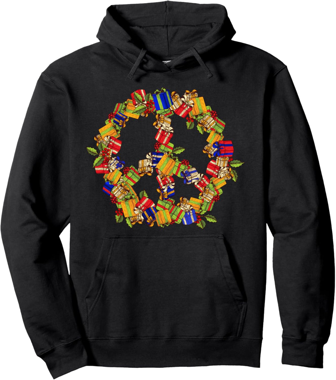 Weihnachtsgeschenke Peace Sign 60er Vibe 70er Hippie Kostüm Pullover Hoodie