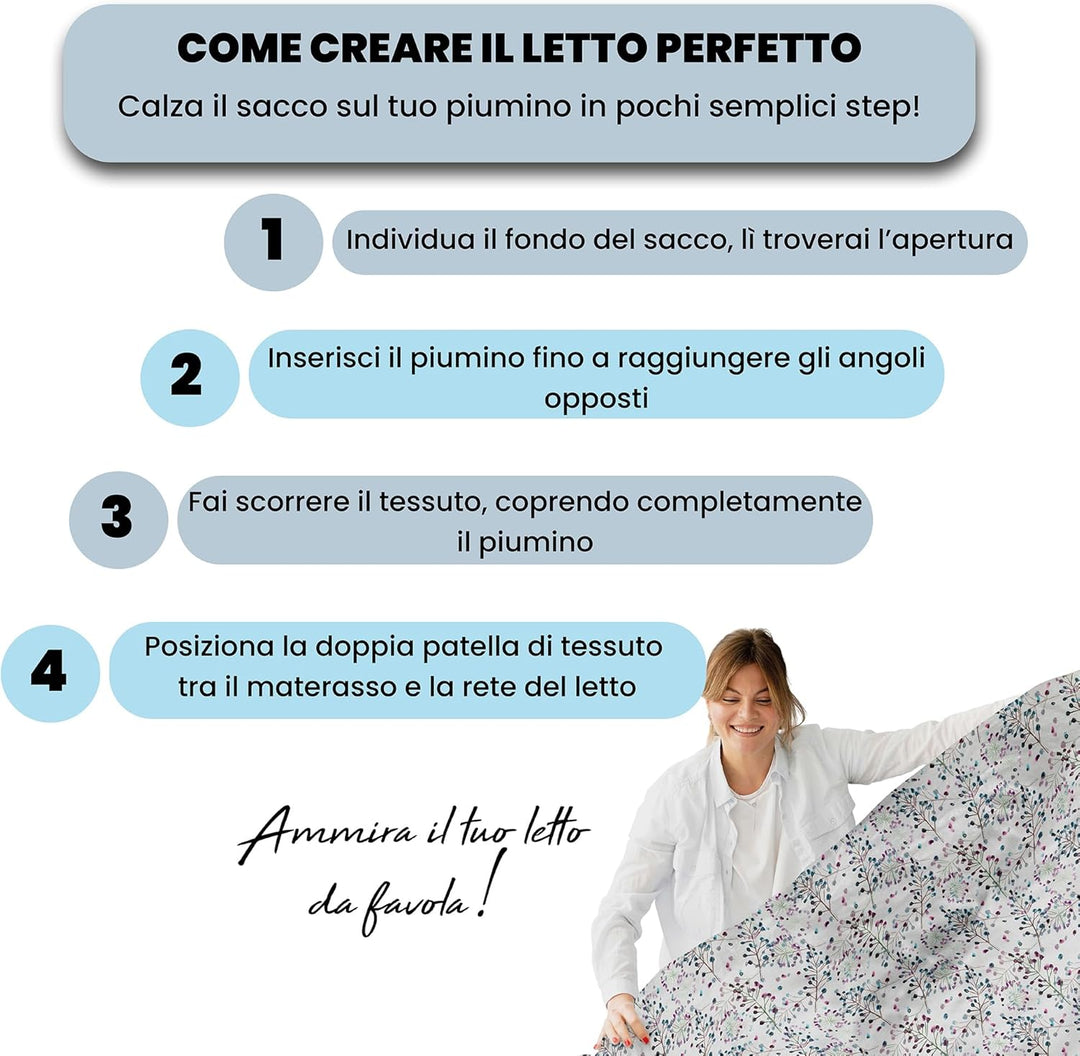 Italian Bed Linen Fantasy Bettbezug, Flor, Kleine doppelte