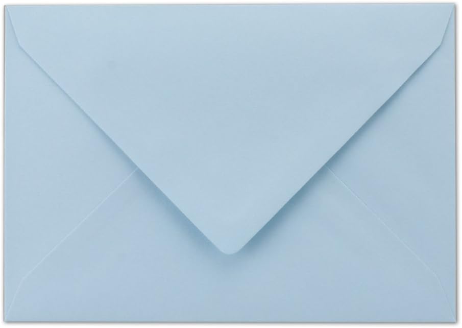 700 Briefumschläge Hellblau - DIN C6 - gefüttert mit weissem Seidenpapier - 80 g/m² - 11,4 x 16,2 cm