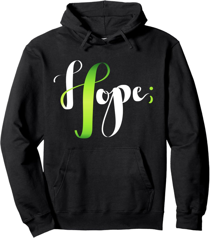 Hope Green Ribbon Semikolon - Bewusstsein für psychische Pullover Hoodie