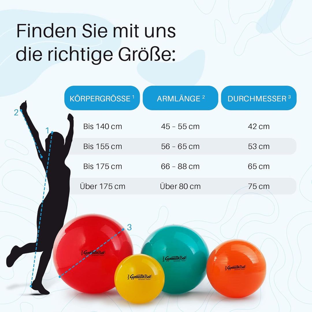 PEZZI Original Pezziball Standard m. Ballschale Sitzball 75cm Anthrazit, 75cm Anthrazit