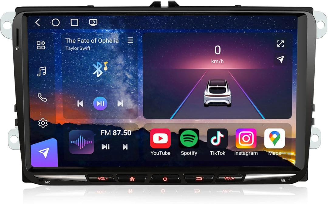 Erisin 7 Zoll 8-Kern 4GB+64GB Android 14 Autoradio mit CD Player für VW Passat B6 Golf 5/6 T5 Tiguan