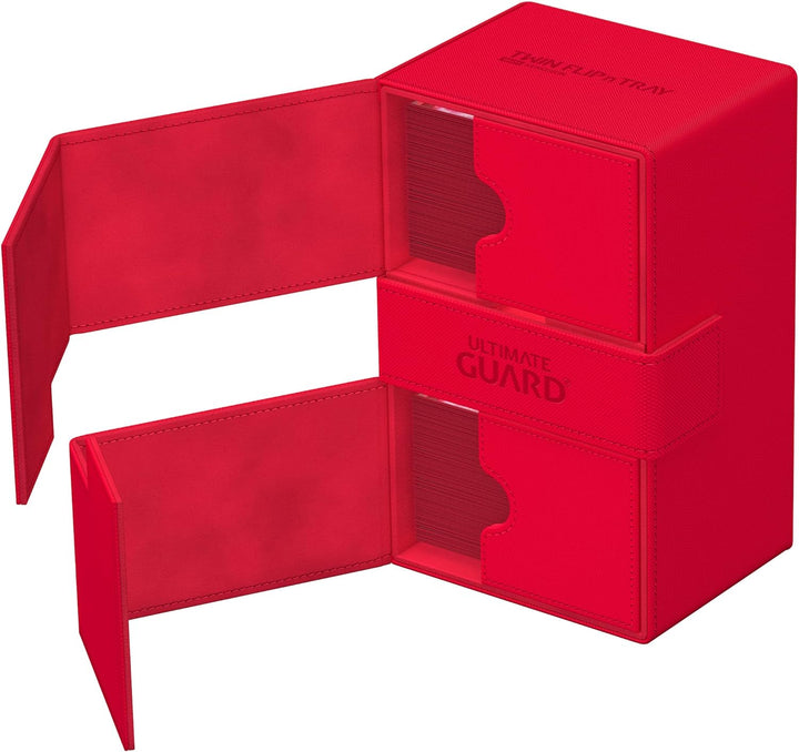 Ultimate Guard UGD011236 Twin Flip`n`Tray 160+ XenoSkin Monocolor Rot Kartenbox, Rot