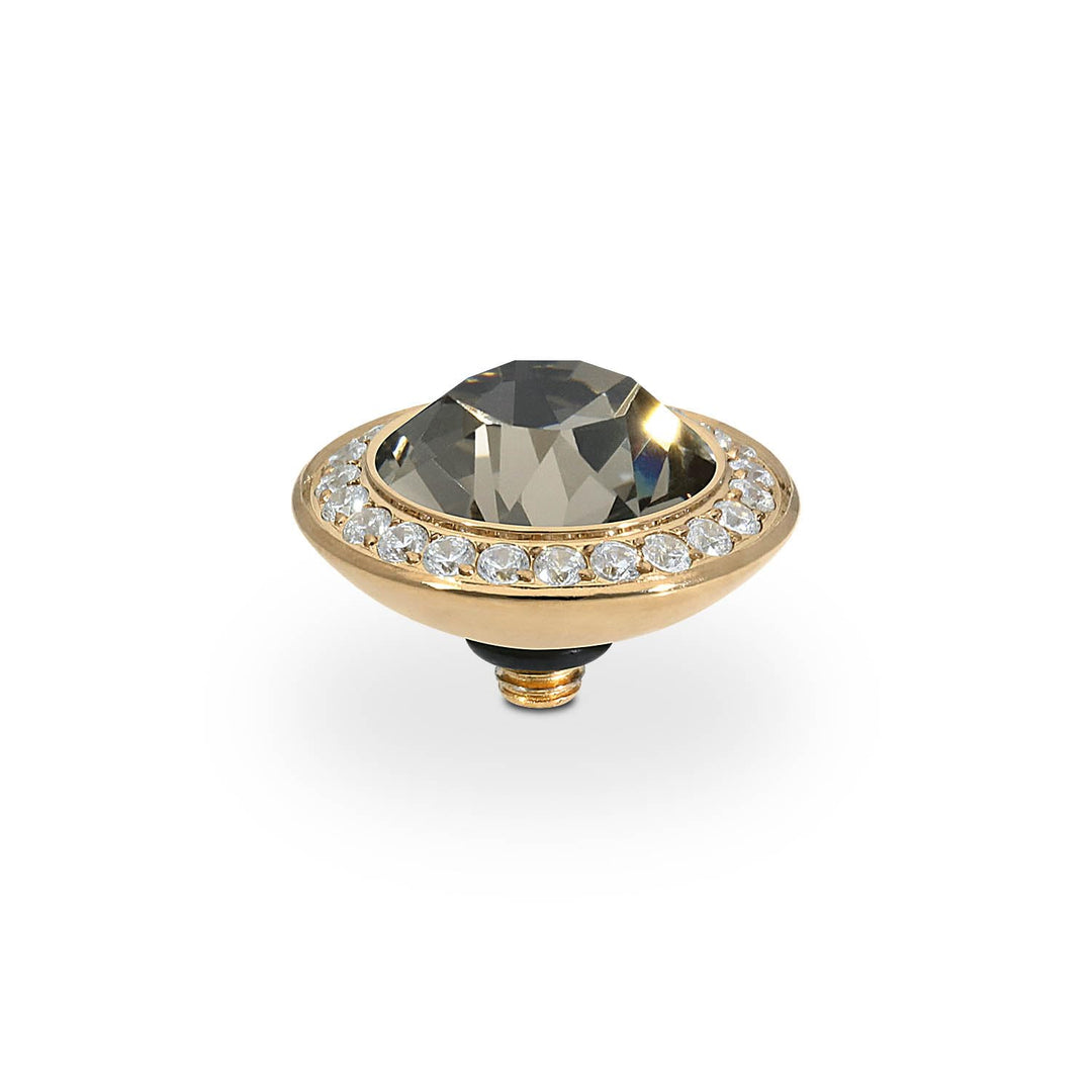 Qudo INTERCHANGEABLE gold Aufsatz TONDO deluxe 13mm, greige