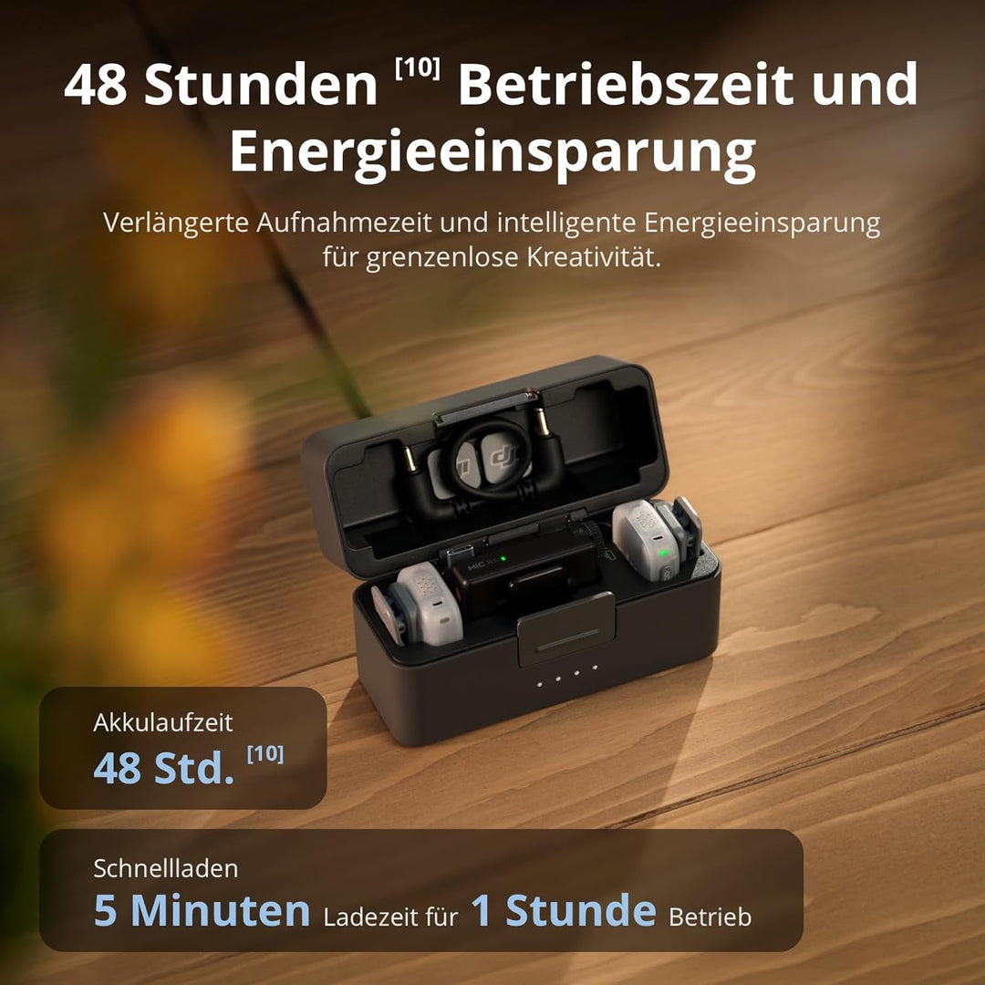 DJI Mic Mini 2 (1 TX + 1 Standard RX), kabelloses Lavalier-Mikrofon für iPhone und Android/Kamera/Ta